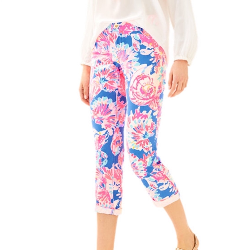 Lilly Pulitzer Sadie Pant NWT Bay Dreaming Print